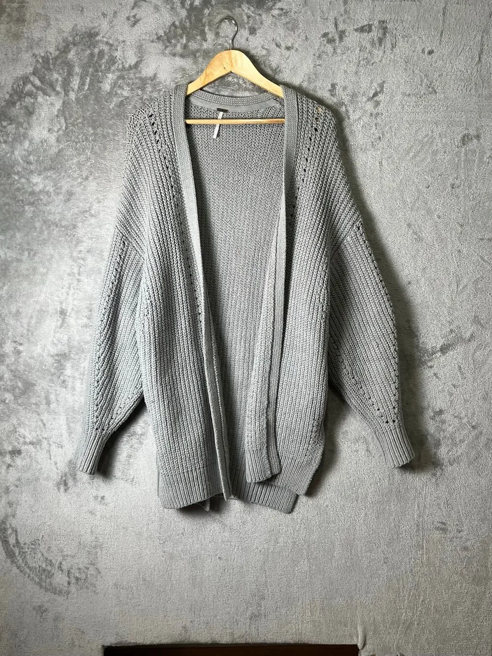 Free People Nightingale Cardigan Sweater Oversized Open Front Knit Women's Small